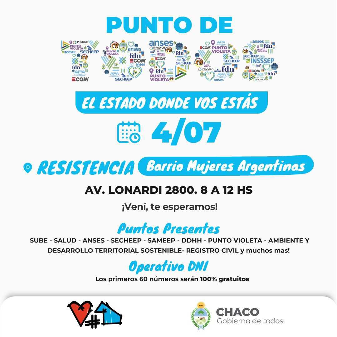 Punto de Todos estar este martes en Resistencia